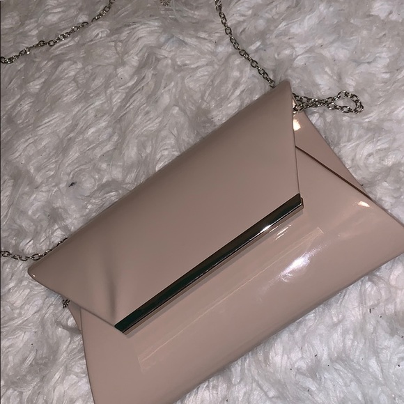 Nude and Silver Detailed Cross Body Purse/Clutch - Picture 2 of 4